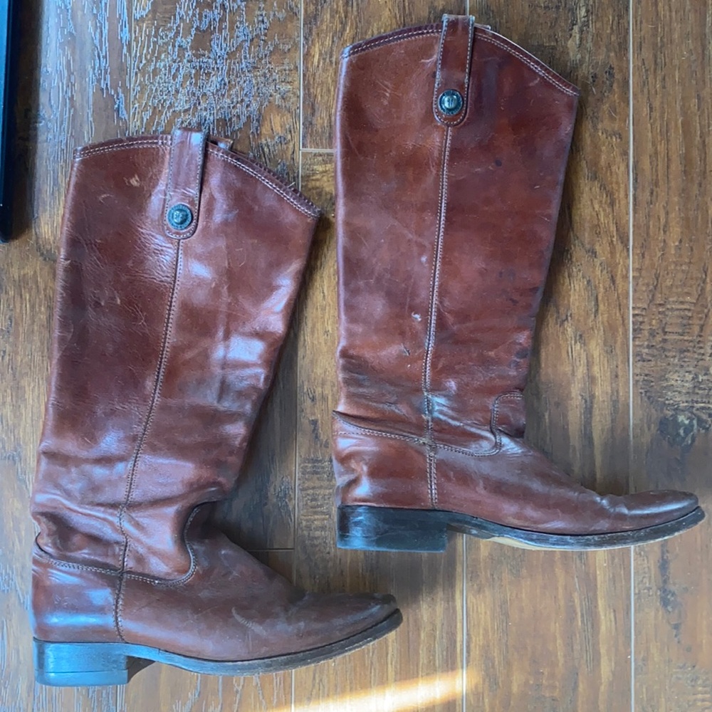 Frye Melissa button knee high riding boots!